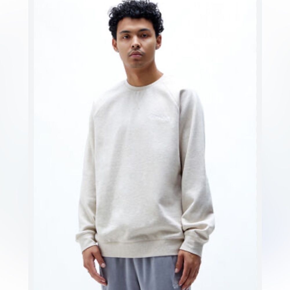 PACSUN M Men’s Ivory Tan Heather Fleece Interior Crew Sweatshirt